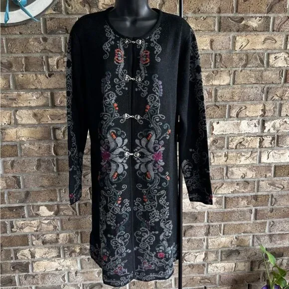 North Style Peruvian Alpaca Long Cardigan Size Large - Picture 3 of 13